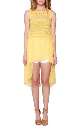 Women's Willow & Clay Lace & Chiffon High/low Top - Yellow