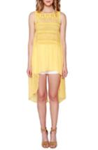 Women's Willow & Clay Lace & Chiffon High/low Top - Yellow