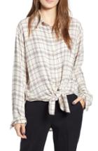 Women's Vince Camuto Stripe Hem Mixed Media Top - Blue