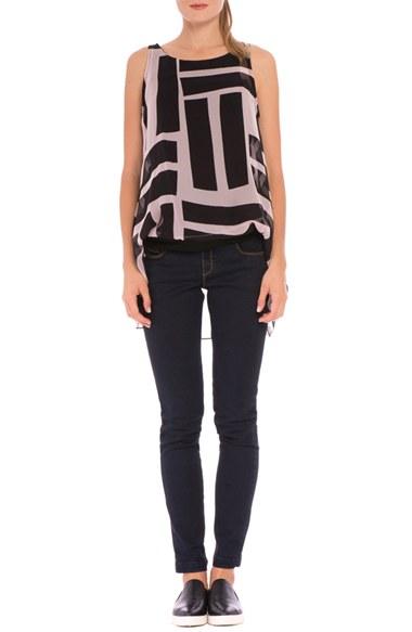Women's Olian 'collette' Print Silk Maternity Top