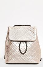 Missguided Quilted Faux Leather Backpack - Metallic