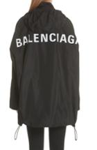 Women's Balenciaga Back Logo Windbreaker Jacket Us / 44 Fr - Black