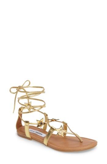 Women's Steve Madden Jupiter Lace Up Sandal .5 M - Metallic