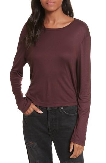 Women's Twenty Willow Shine Jersey Open Back Top - Burgundy