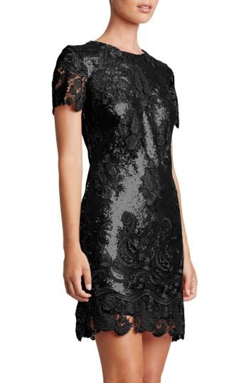 Women's Dress The Population Joy Sequin Lace Minidress - Black