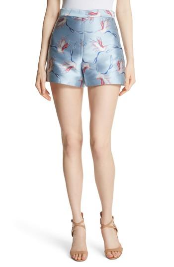 Women's Alice + Olivia Heath Bird Print Shorts - Blue
