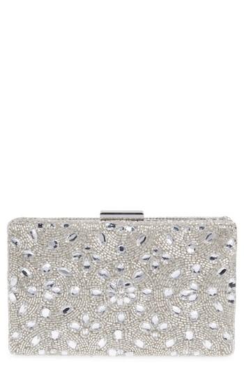Nordstrom Medallion Beaded Minaudiere - Metallic