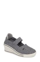 Women's Bernie Mev. Frontier Woven Mary Jane Wedge Us / 39eu - Grey