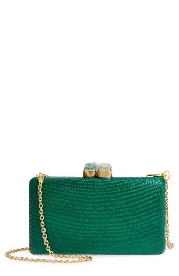 Nordstrom Woven Straw Clutch - Green