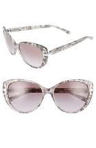 Women's Tory Burch 56mm Cat Eye Sunglasses - Silver Tweed