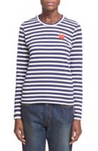 Women's Comme Des Garcons Play Stripe Tee - Blue