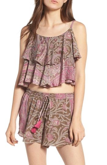 Women's Raga Midnight Wanderer Ruffle Crop Tank - Pink