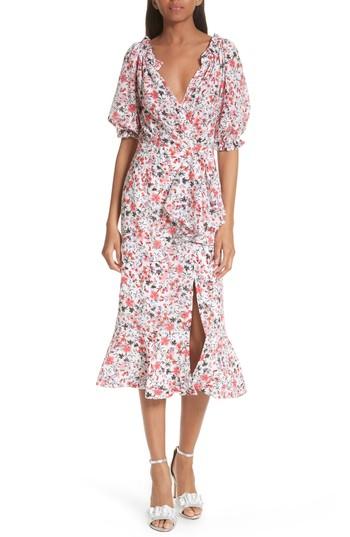 Women's Saloni Olivia Silk Midi Dress
