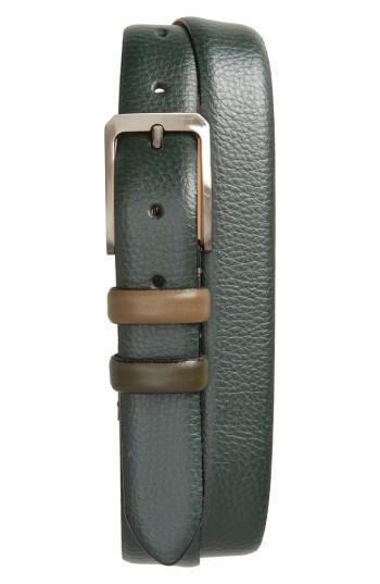 Men's Ted Baker London Shrubs Leather Belt - Dark Green