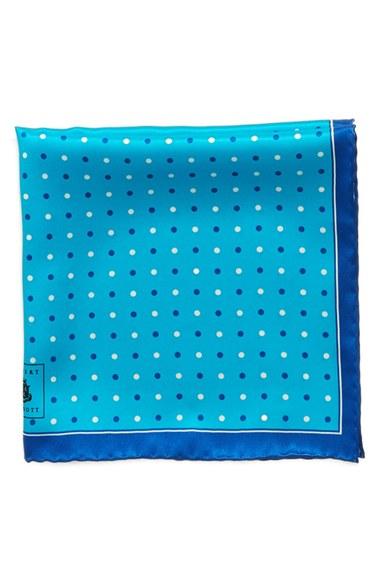 Men's Robert Talbott Dot Silk Pocket Square
