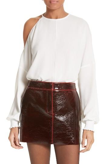 Women's Tibi Savanna Crepe Cold Shoulder Top - White