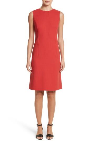 Women's Lafayette 148 New York Selita Nouveau Crepe Dress - Red