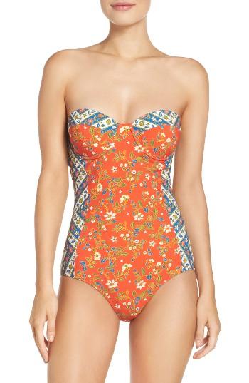 Women's Tory Burch Underwire One-piece Swimsuit - Orange