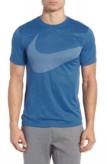 Men's Nike Dry Swoosh Logo Training T-shirt, Size - Blue