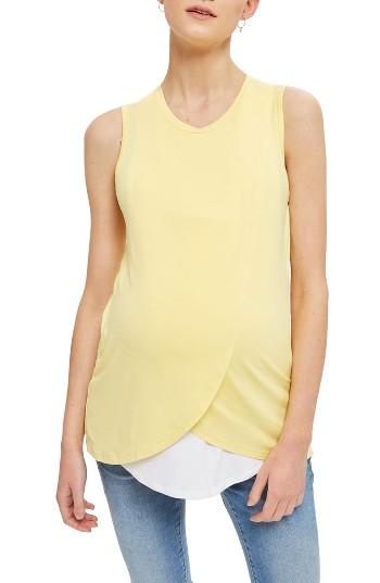 Women's Topshop Drape Maternity/nursing Tank Us (fits Like 0-2) - Yellow