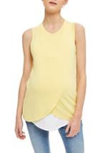 Women's Topshop Drape Maternity/nursing Tank Us (fits Like 0-2) - Yellow
