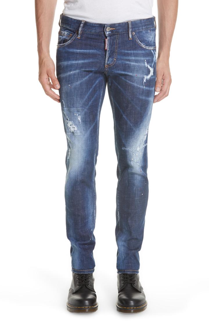 Men's Dsquared2 Paint Splatter Slim Fit Jeans