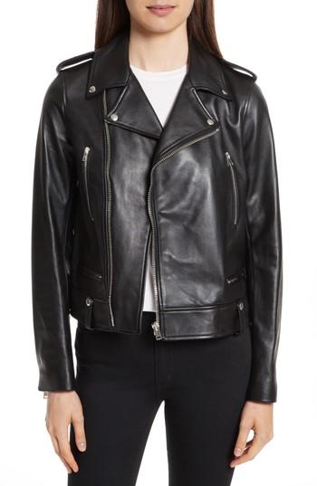 Women's Joseph Ryder Leather Biker Jacket Us / 40 Fr - Black