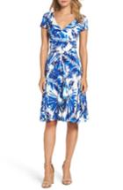 Women's Maggy London Palm Spray Print Wrap Dress - White