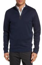 Men's Boss Sidney Quarter Zip Pullover, Size - Blue