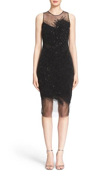 Women's Pamella Roland Sequin Grid Cocktail Dress