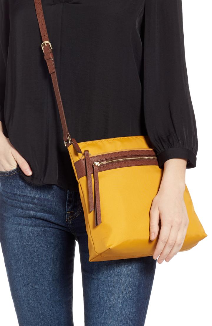 Nordstrom Kaison Nylon Crossbody Bag - Yellow