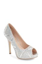 Women's Lauren Lorraine Elissa - 3 Peep Toe Pump M - Metallic