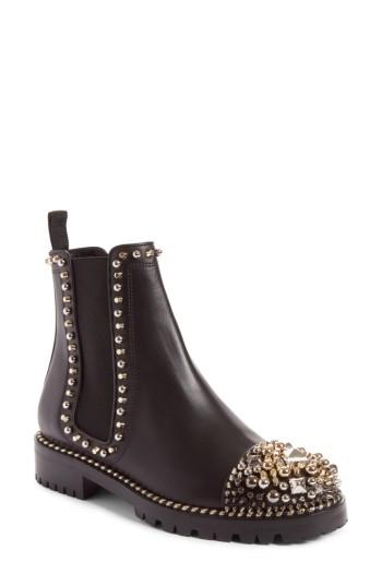 Women's Christian Louboutin Chasse Stud Chelsea Boot Us / 36eu - Black