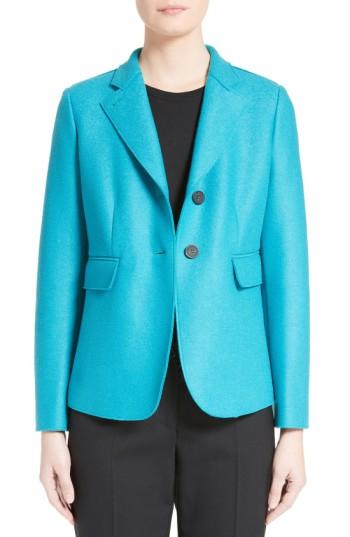 Women's Armani Collezioni Double Face Wool Jacket Us / 48 It - Blue