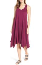 Women's Caslon Handkerchief Hem Slub Knit Tank Dress - Purple