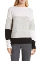 Women's Nordstrom Signature Colorblock Cashmere Sweater - Ivory