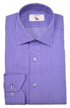 Men's Lorenzo Uomo Trim Fit Mini Check Dress Shirt - 32 - Purple