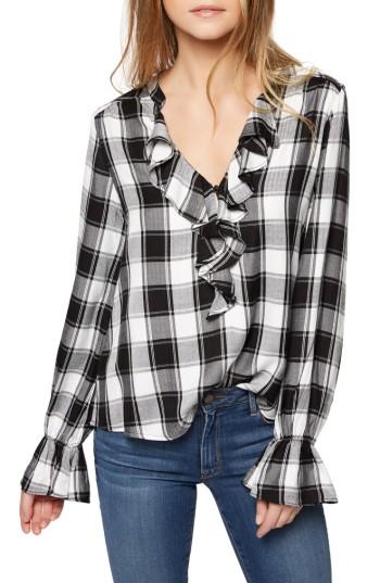 Women's Sanctuary Maya Plaid Poet Top - White