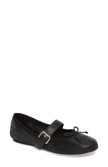 Women's Grey City Molly Mary Jane Flat M - Black