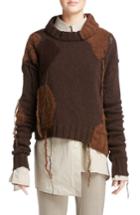 Women's Acne Studios Ovira Distressed Patchwork Sweater, Size - Brown