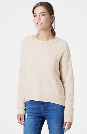 Topshop Fluffy Pullover Sweater Cream
