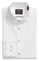 Men's Nordstrom Men's Shop Tech-smart Trim Fit Stretch Texture Dress Shirt 32/33 - White