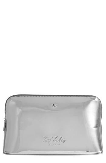 Ted Baker London Lauran Mirrored Wash Bag, Size - Silver