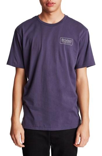 Men's Brixton Palm Premium T-shirt, Size - Blue