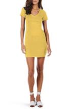 Women's Michael Stars Ruched V-neck Jersey Minidress - Yellow