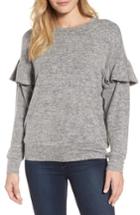 Women's Bobeau Ruffle Sleeve Sweatshirt - White