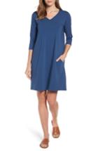 Women's Eileen Fisher Stretch Organic Cotton Jersey Shift Dress, Size - Blue