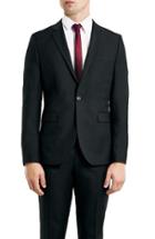 Men's Topman Skinny Fit Black One-button Suit Jacket - Black