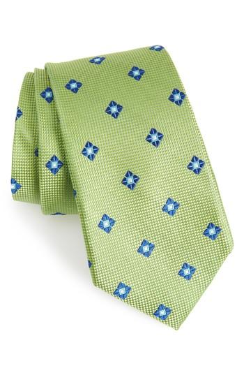 Men's Nordstrom Men's Shop Oxford Medallion Silk Tie, Size - Green