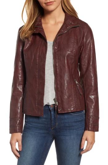 Women's Kut From The Kloth Brittney Faux Leather Jacket - Burgundy